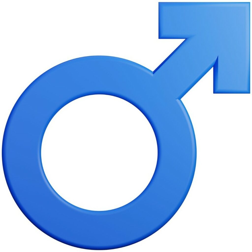 Blue male symbol